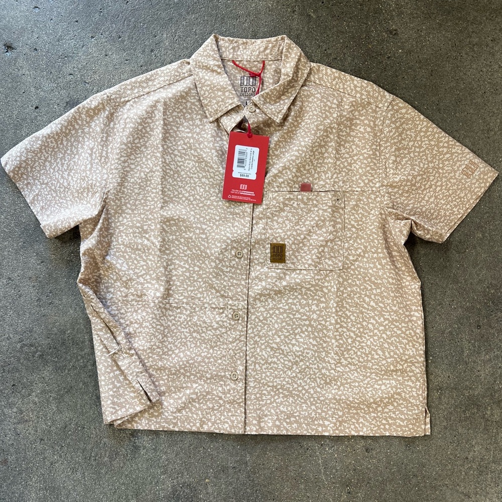 NWT TOPO DESIGNS Women’s Retro River Shirt 
Crackle Sesame  XS, S, XL available